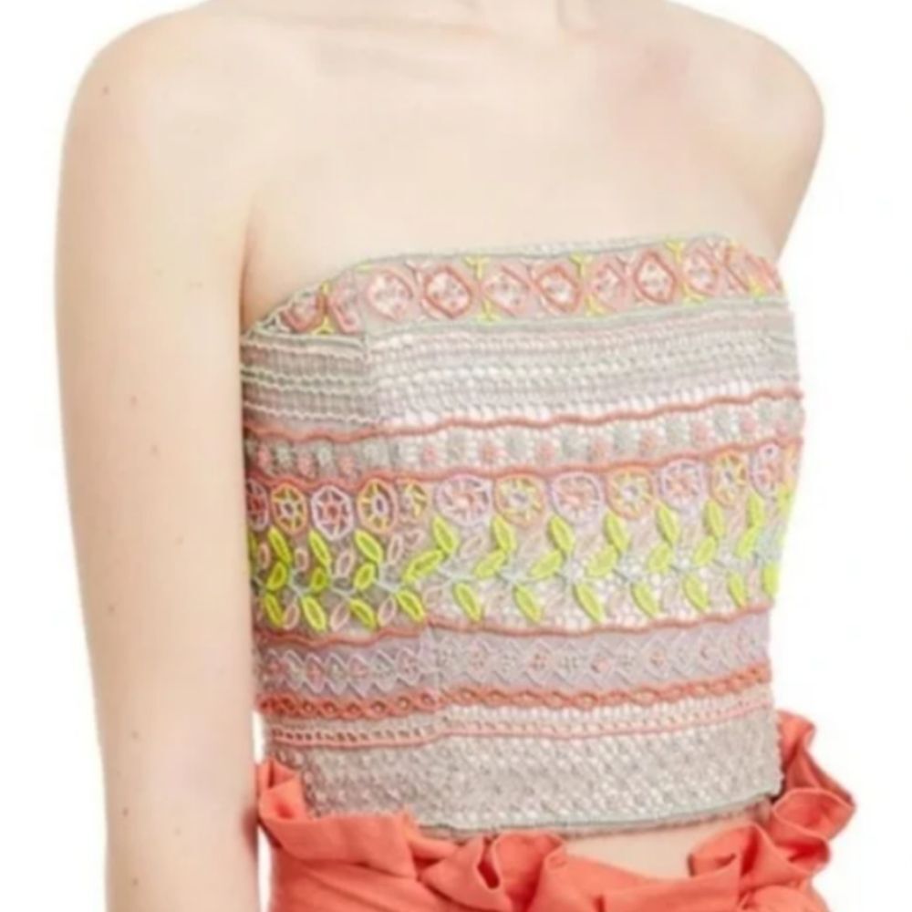 Preloved ALICE + OLIVIA festival Saraphina beaded corset top  Sz 2